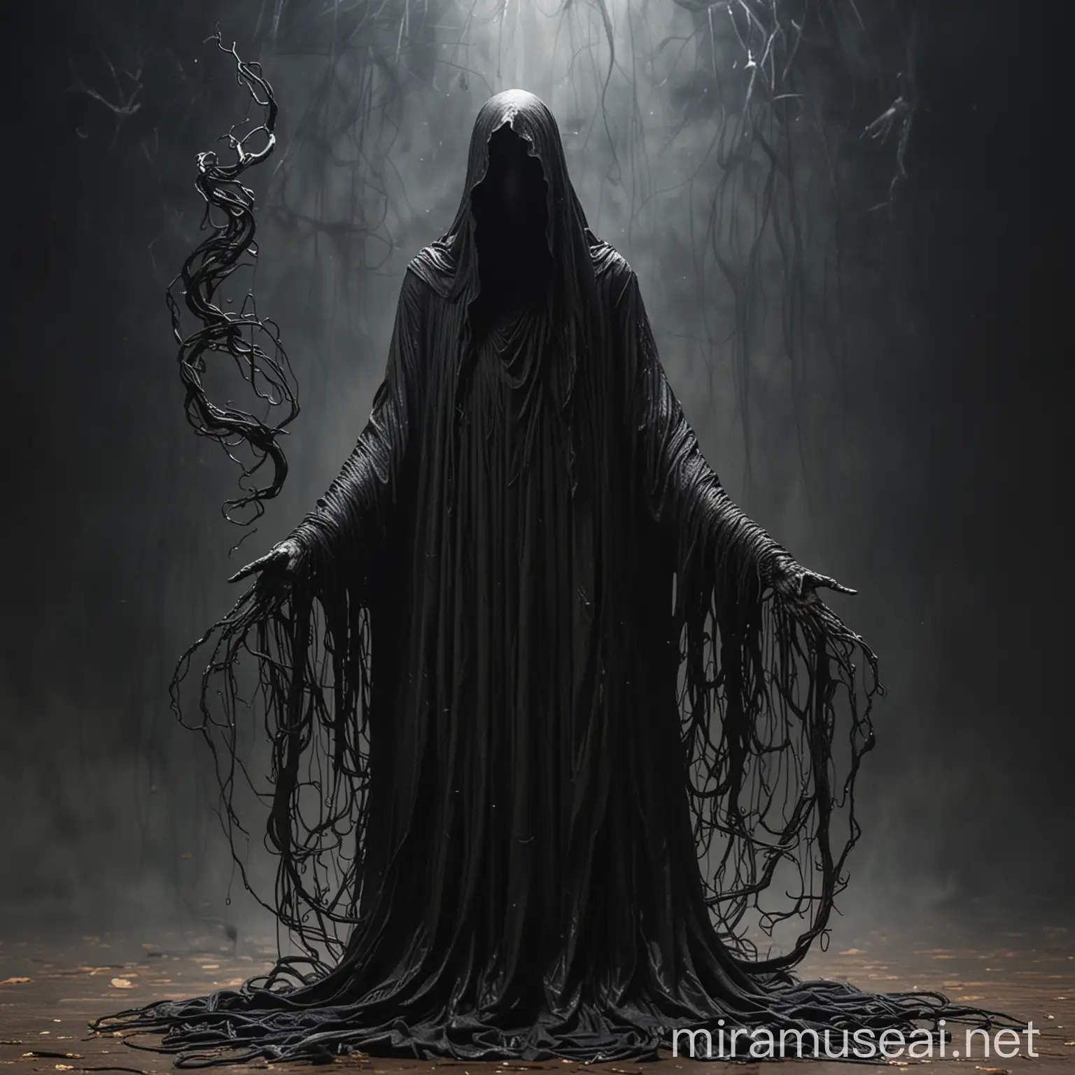 Dark Cloaked Wraith with Black Tendrils