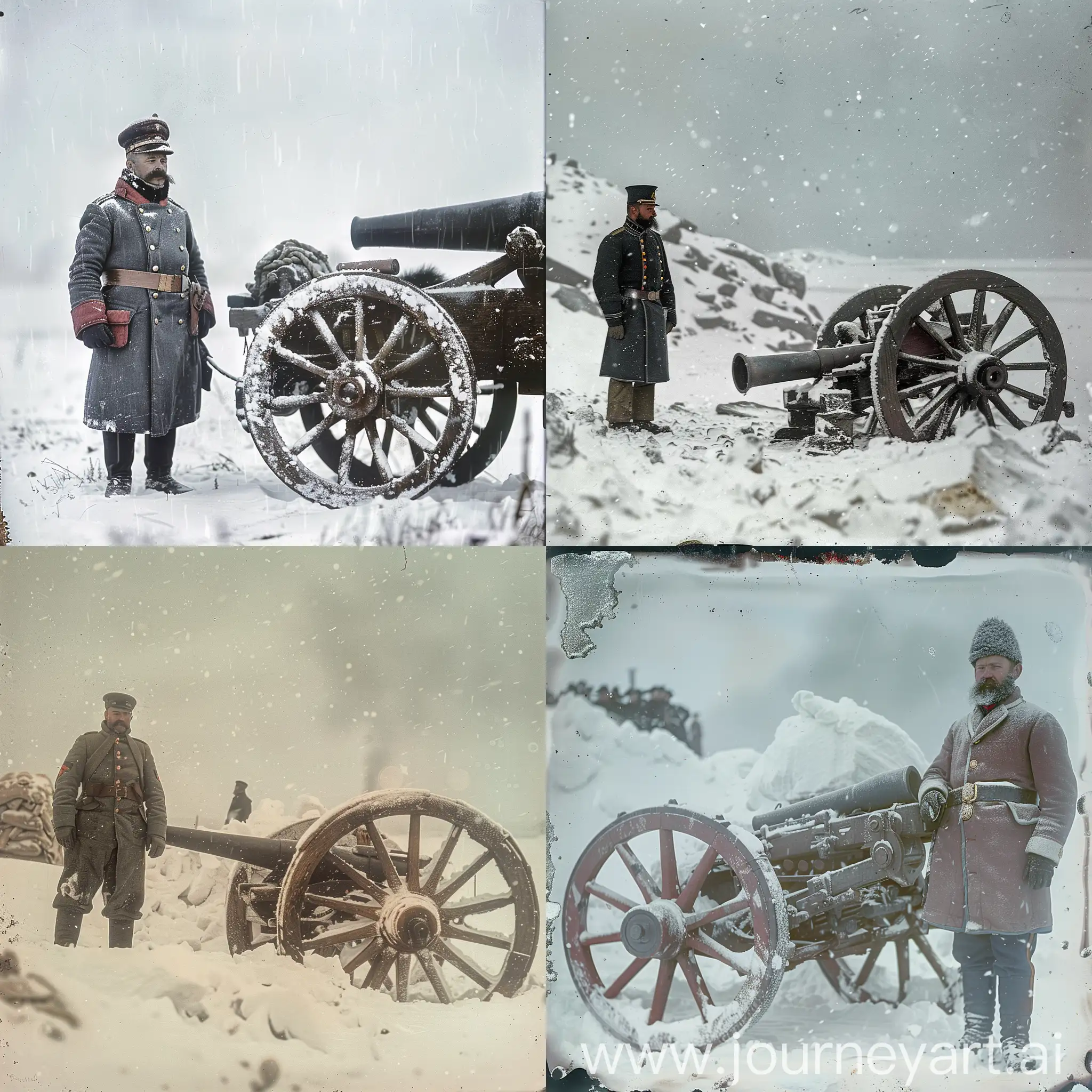 Finnish-Soldier-with-Light-Artillery-Cannon-in-Arctic-Blizzard