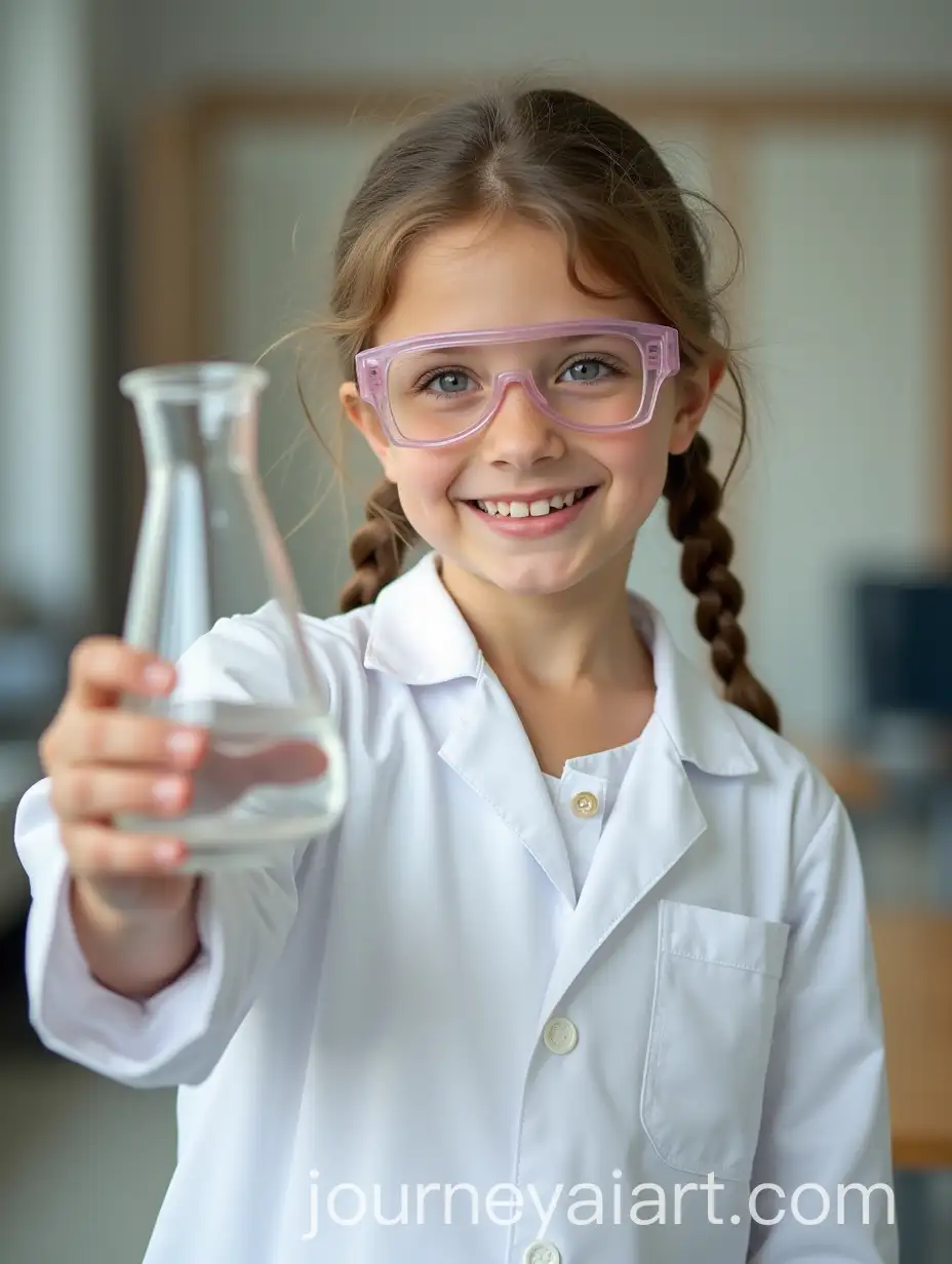Young-Girl-Chemist-Holding-Chemistry-Beaker