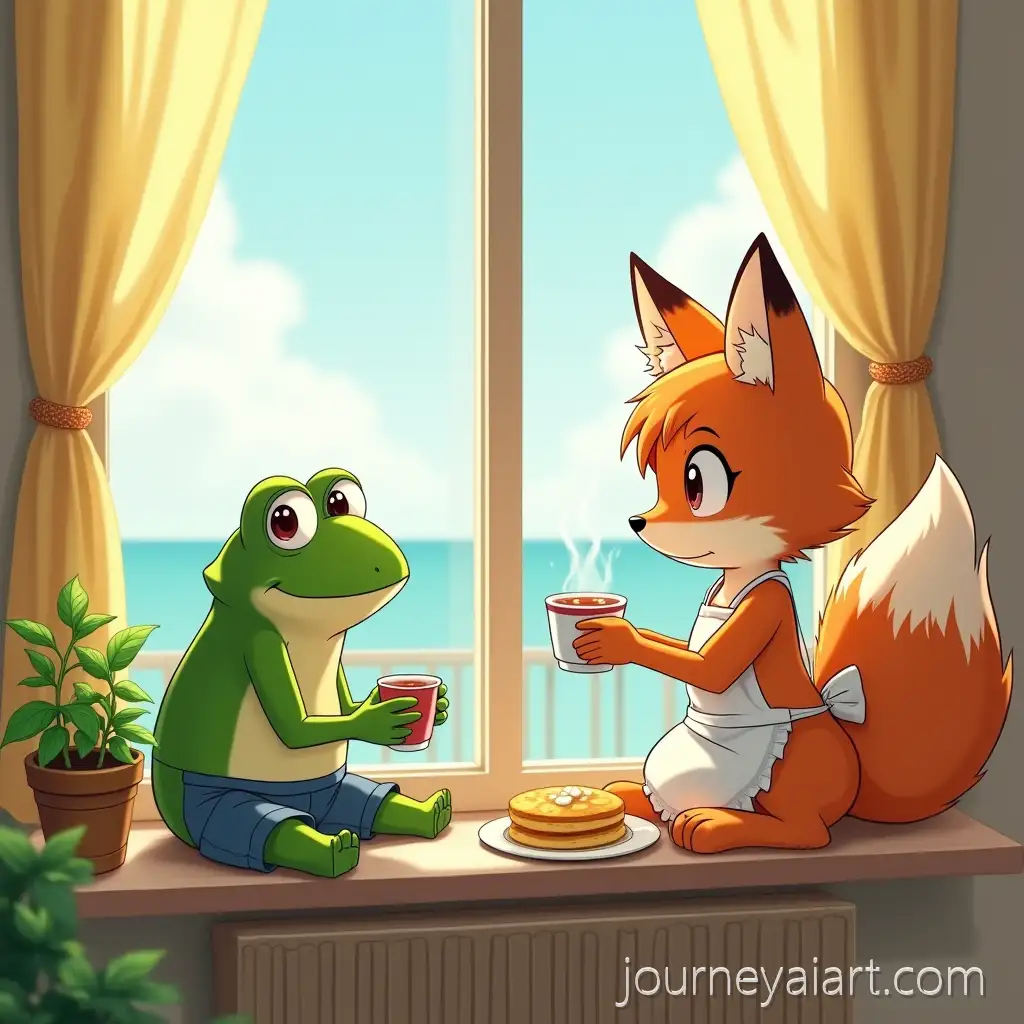 Anime-Frog-Boy-and-Fox-Girl-Enjoying-aAnime-frog-boy-and-fox-girl-in-Odessa-Cozy-Odessa-Apartment-with-a-Black-Sea-View