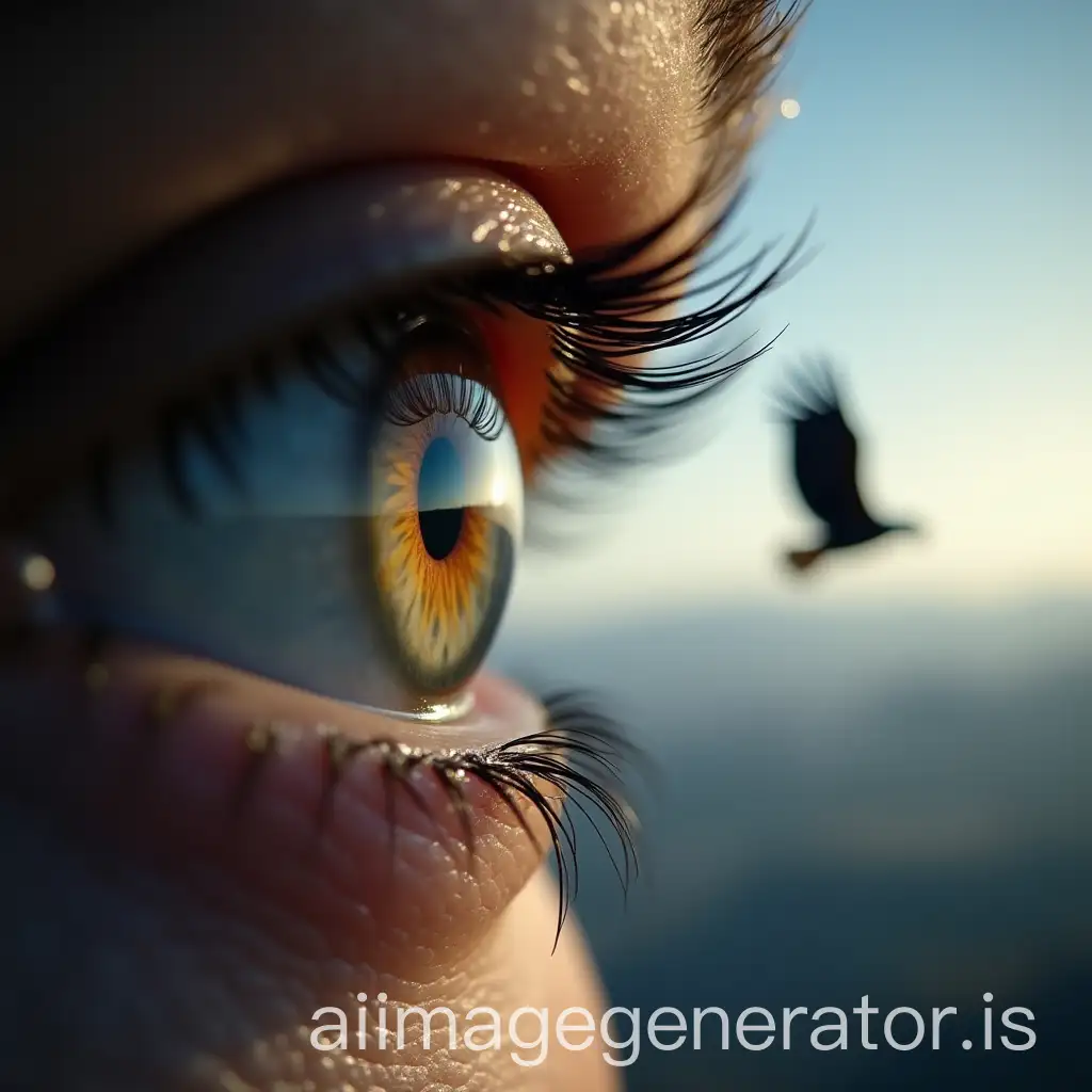 Closeup-of-Human-Eye-with-Eagle-Symbolizing-Sharp-Vision-and-Clarity