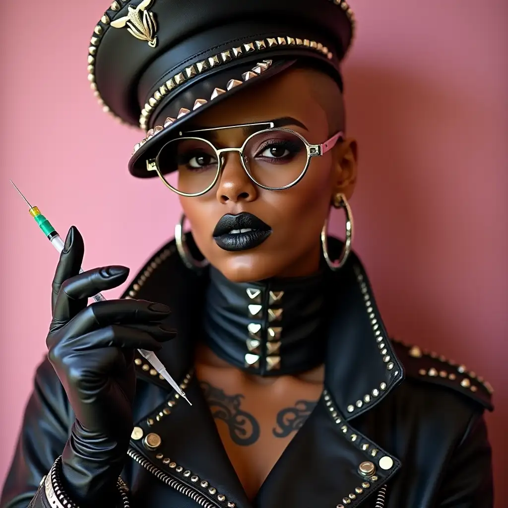 Bold-and-Edgy-Portrait-of-African-Actress-Cynthia-Erivo-in-Leather-and-Chains