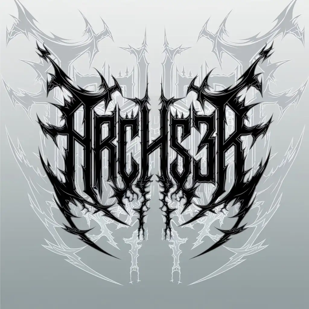 LOGO Design for ArchS3B Dark Black Metal Band with Fluid
