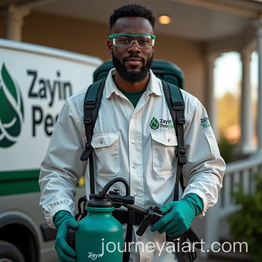 Black-Pest-Control-Technician-Treating-Home-with-Professional-Equipment