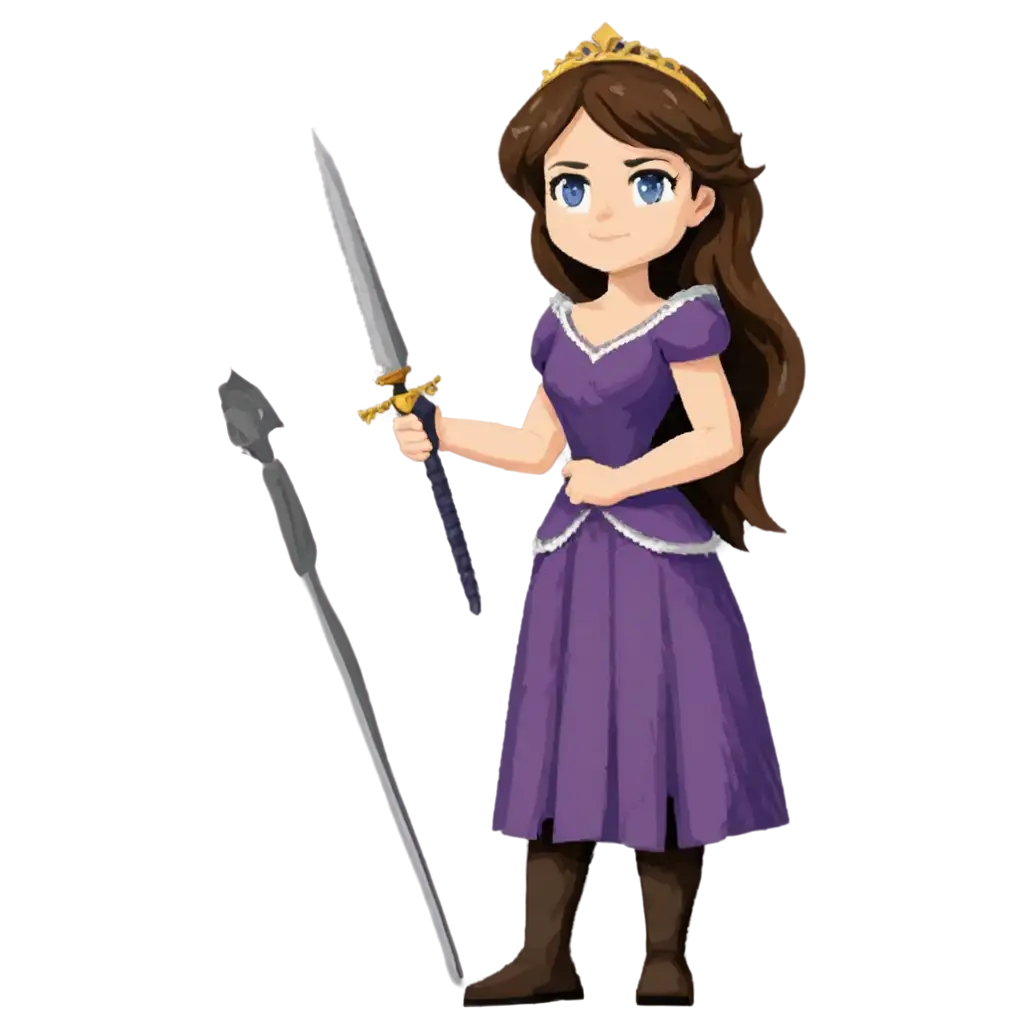 Princess-of-Lada-Stunning-2D-Pixel-Art-PNG-Image-with-Brown-Hair-and-Purple-Dress