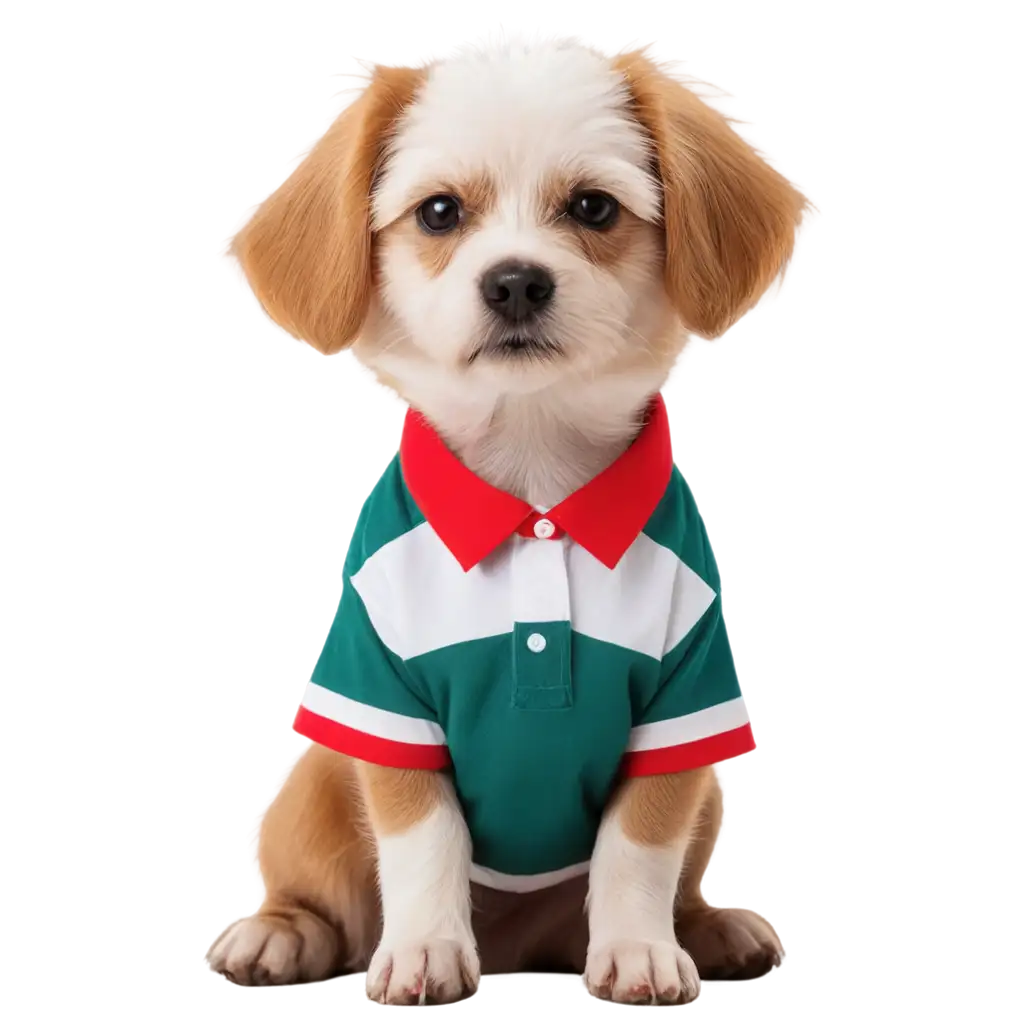 PNG-Image-Dog-Fan-in-Dark-Green-Red-and-White-Shirt