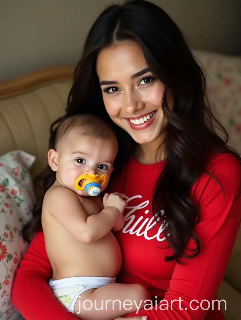 Young-Woman-Holding-Baby-in-Cozy-Indoor-Setting-with-Floral-Cushion