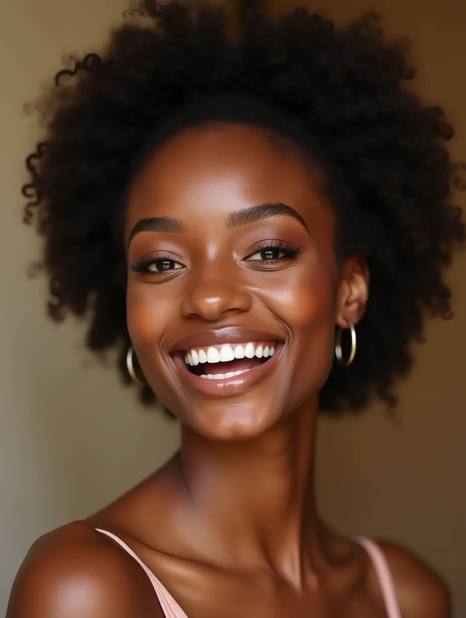 Portrait-of-Beautiful-African-American-Woman-with-Friendly-Smile-and-Glamorous-Makeup