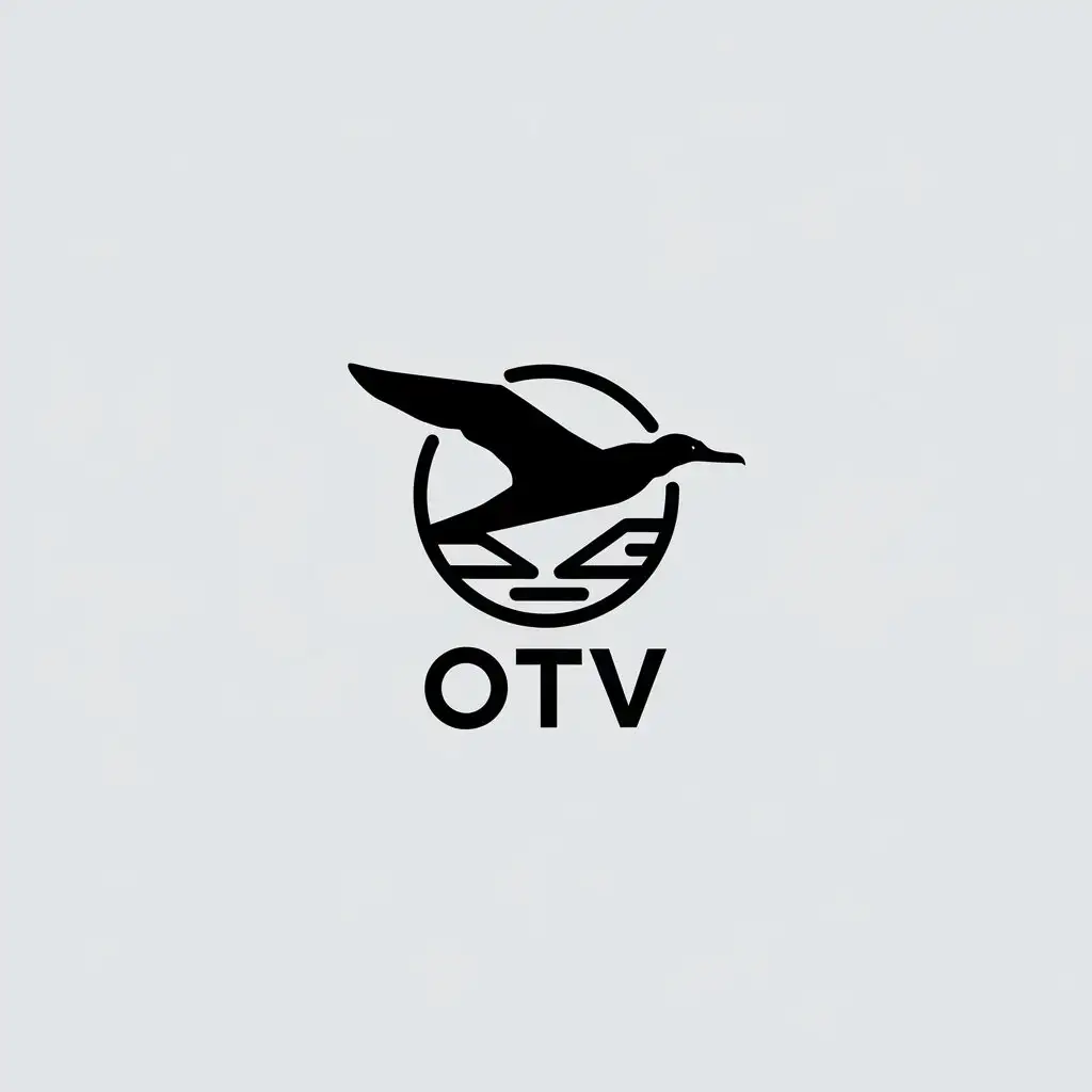 LOGO Design for OTV Albatross Bird and Abstract Valley Symbol in Minimalistic Style for Sports Fitness Industry