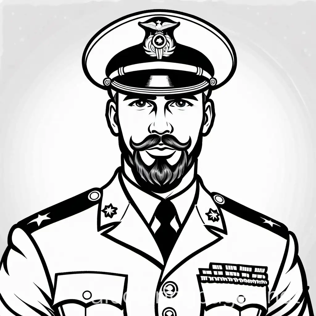 Strong-Marine-Officer-Coloring-Page-Tom-of-Finland-Style