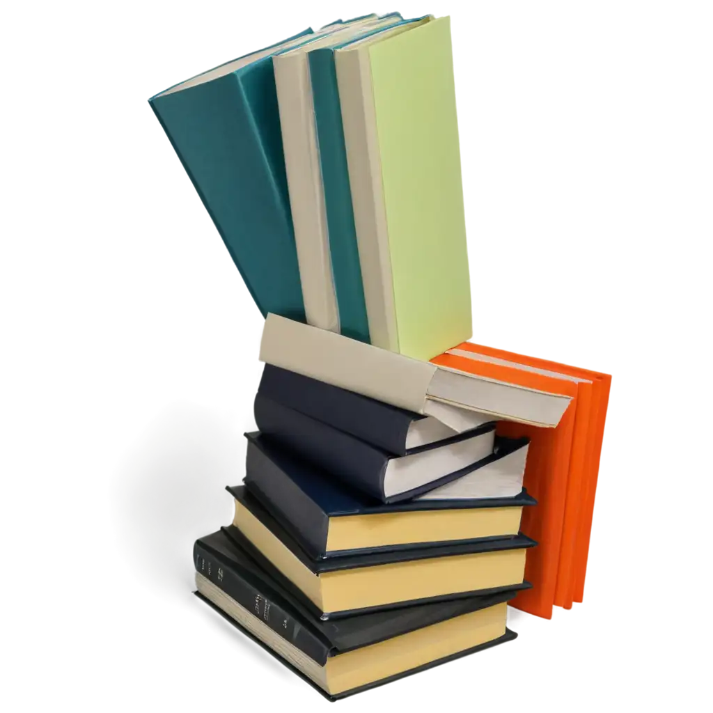 PNG-Image-Usage-ScenariosVibrant-Single-Stacked-Books-PNG-Image-for-Creative-and-Professional-Use