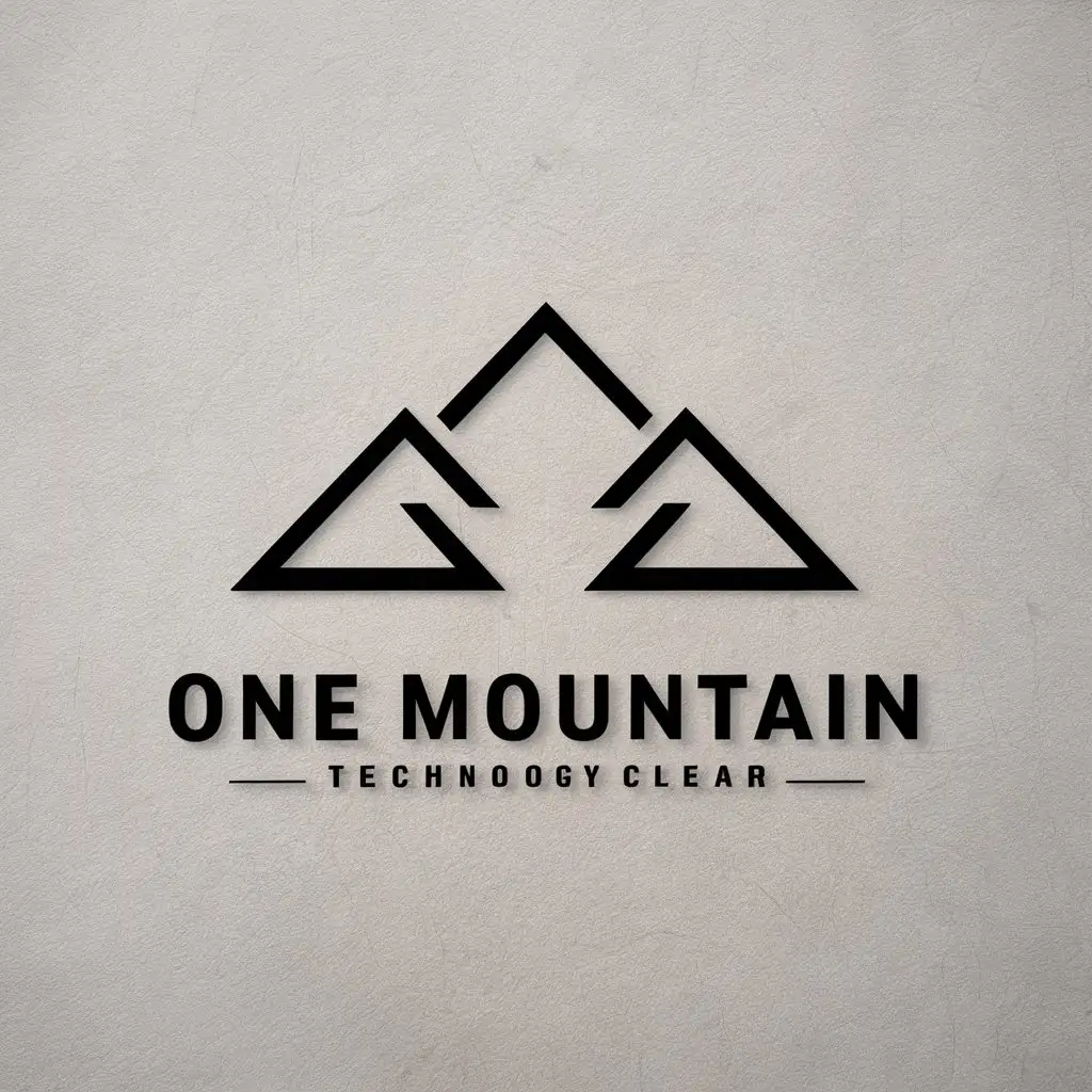 a vector logo design,with the text "one mountain", main symbol:mountain,Moderate,be used in technology industry,clear background