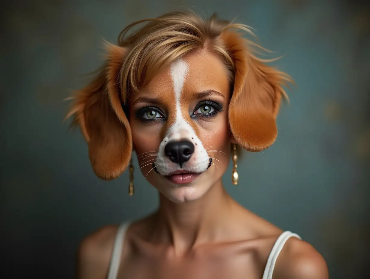 Woman-with-Creative-Dog-Makeup-Design