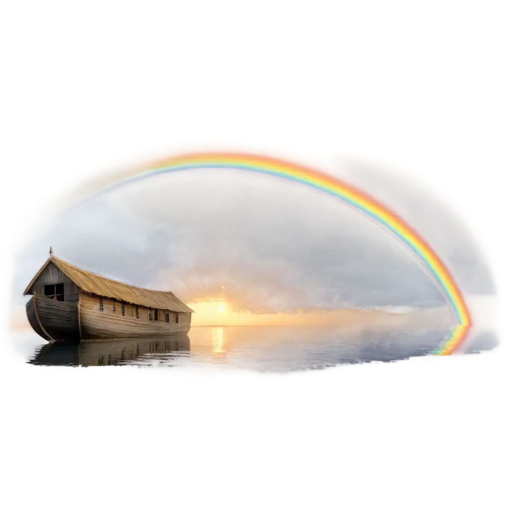 Breathtaking-PNG-Image-Sun-Rising-Noahs-Ark-Rainbow-Hope-and-Peace