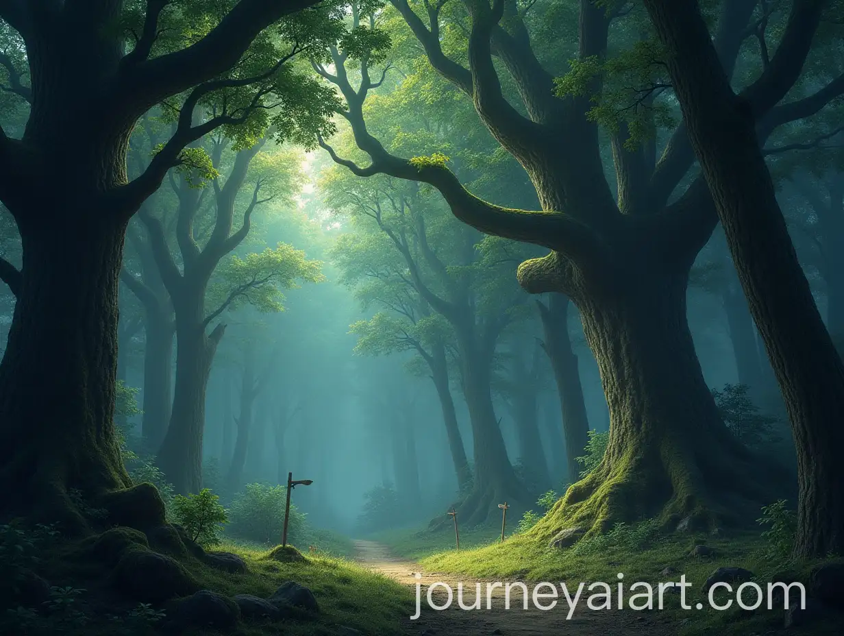 Enchanting-Forest-with-Ancient-Trees-and-Mystical-Creatures