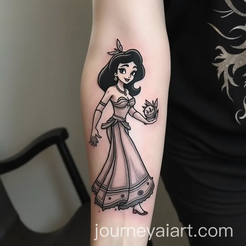 AladdinAI-Image-Prompt-Expansion-Black-and-White-Line-Art-Tattoo-Design