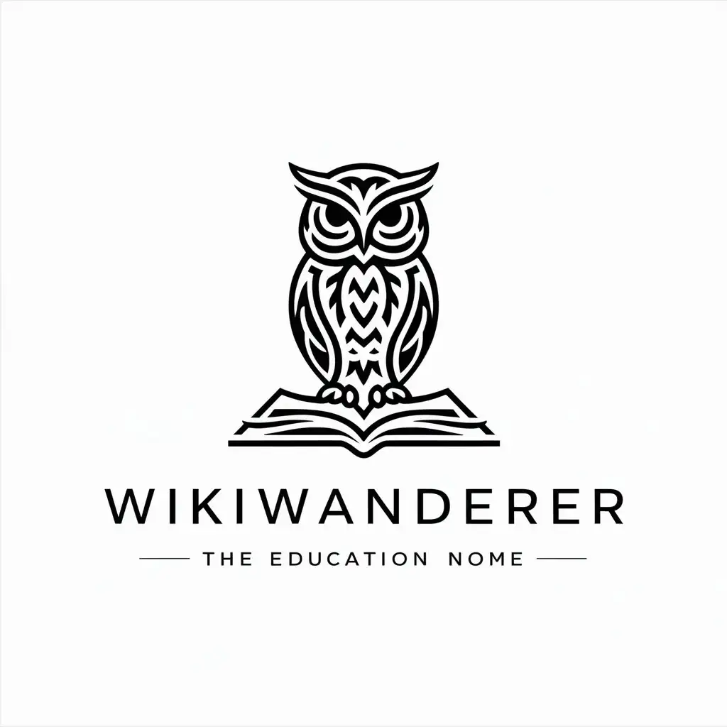 a logo design,with the text "WikiWanderer", main symbol:wiki Owl,complex,be used in Education industry,clear background