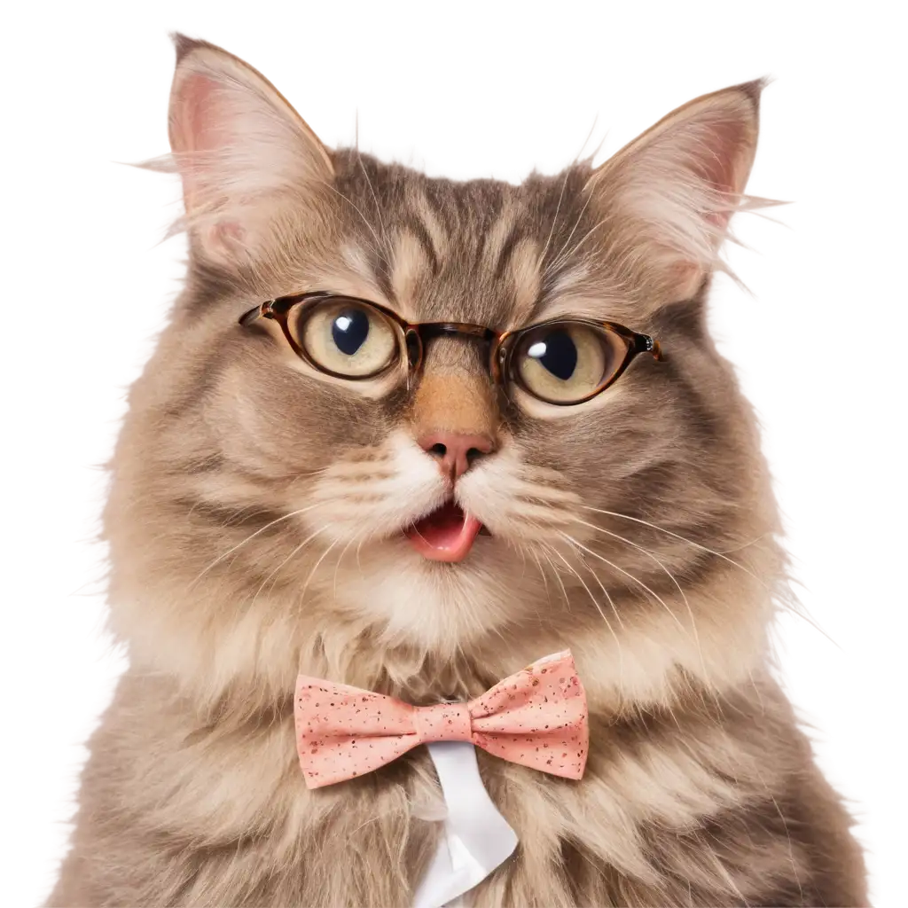 Stylish-and-Playful-Cat-PNG-with-Glasses-or-Bow-Tie-for-Creative-Projects