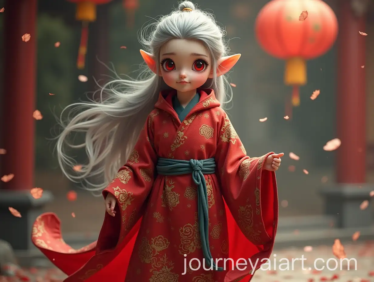 Young-Elf-with-Grey-Hair-and-Red-Eyes-in-Chinese-New-Year-Themed-Wizard-Robe