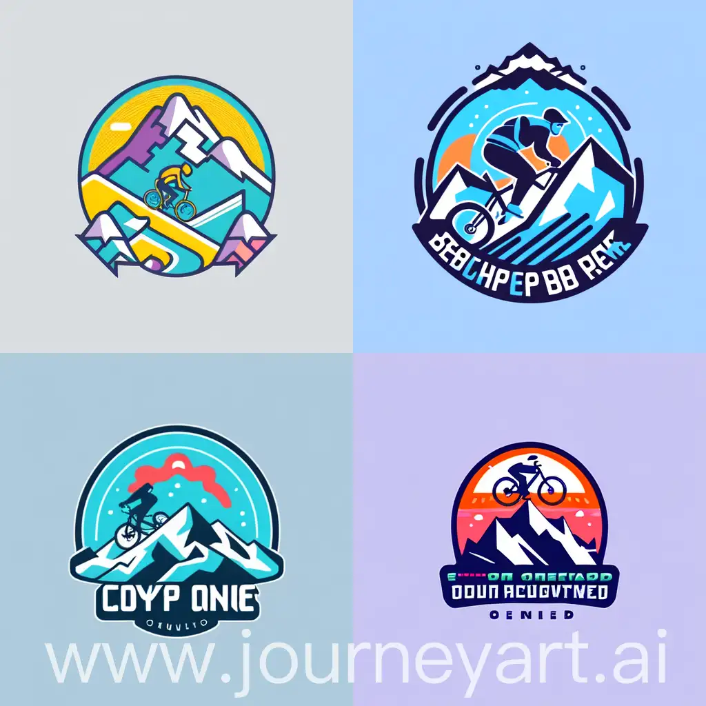 Bicycle-Service-Logo-Design-with-Mountain-and-Snow-Sports-Theme