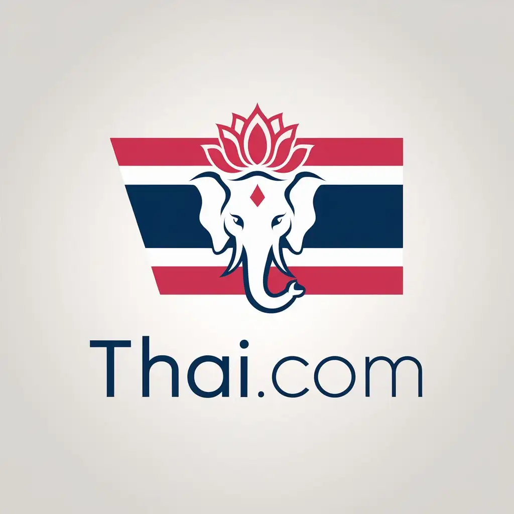 LOGO Design For Thaicom Minimalistic Vector Logo with com Domain Name