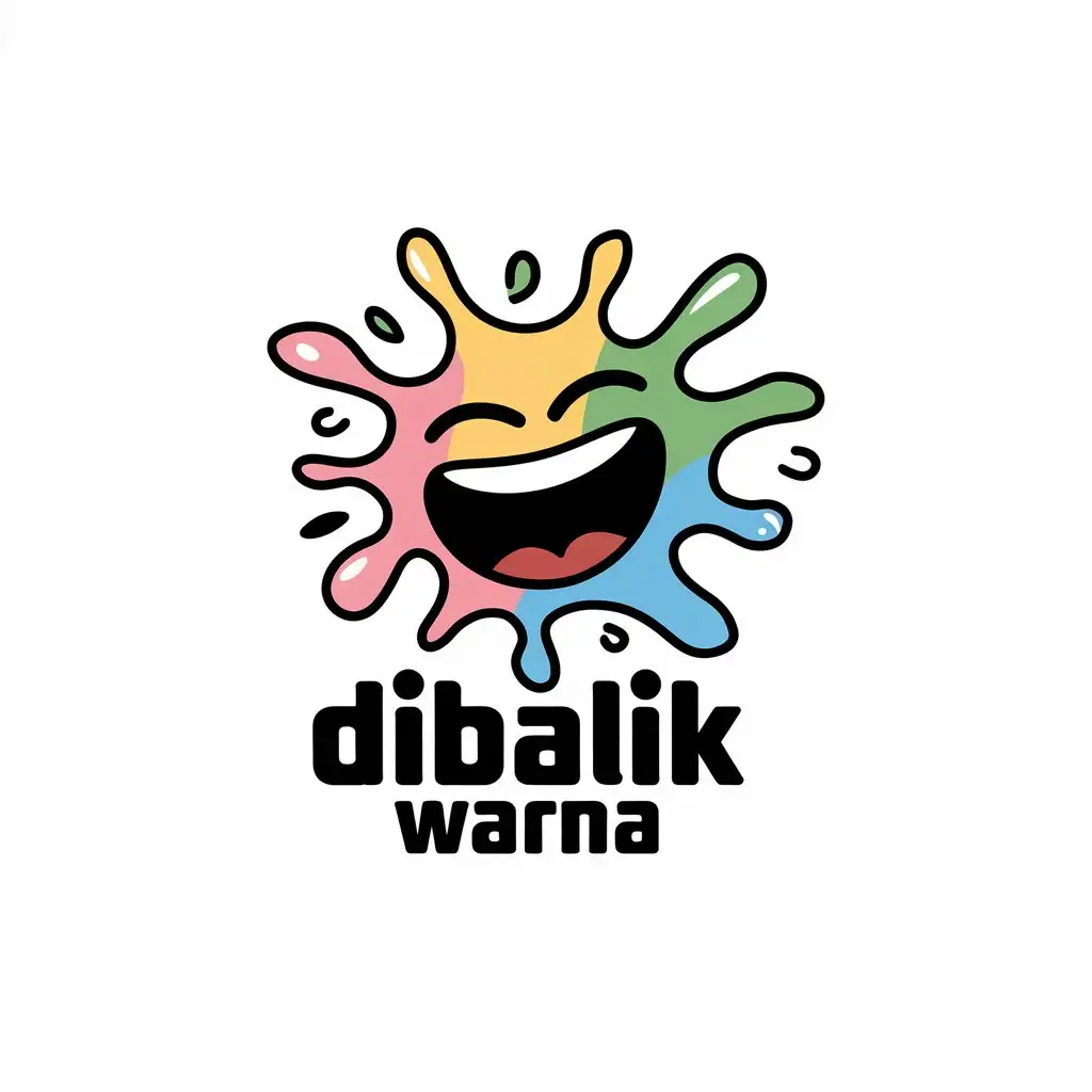 LOGO-Design-for-Dibalik-Warna-PastelColored-Splash-of-Laughter