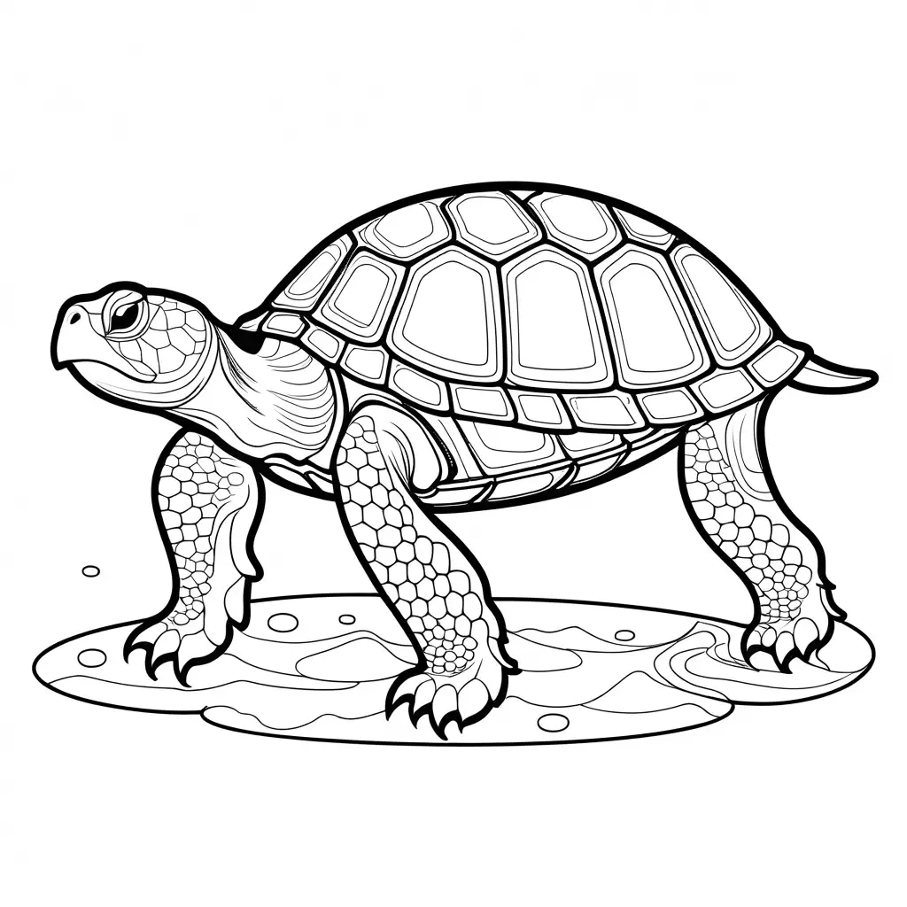 Friendly-Cartoon-Turtle-Coloring-Page-with-Monday-Word