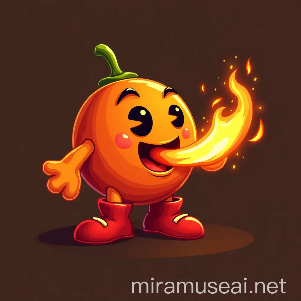 Fiery 2D PacMan Logo for Sweet Chilli Brand