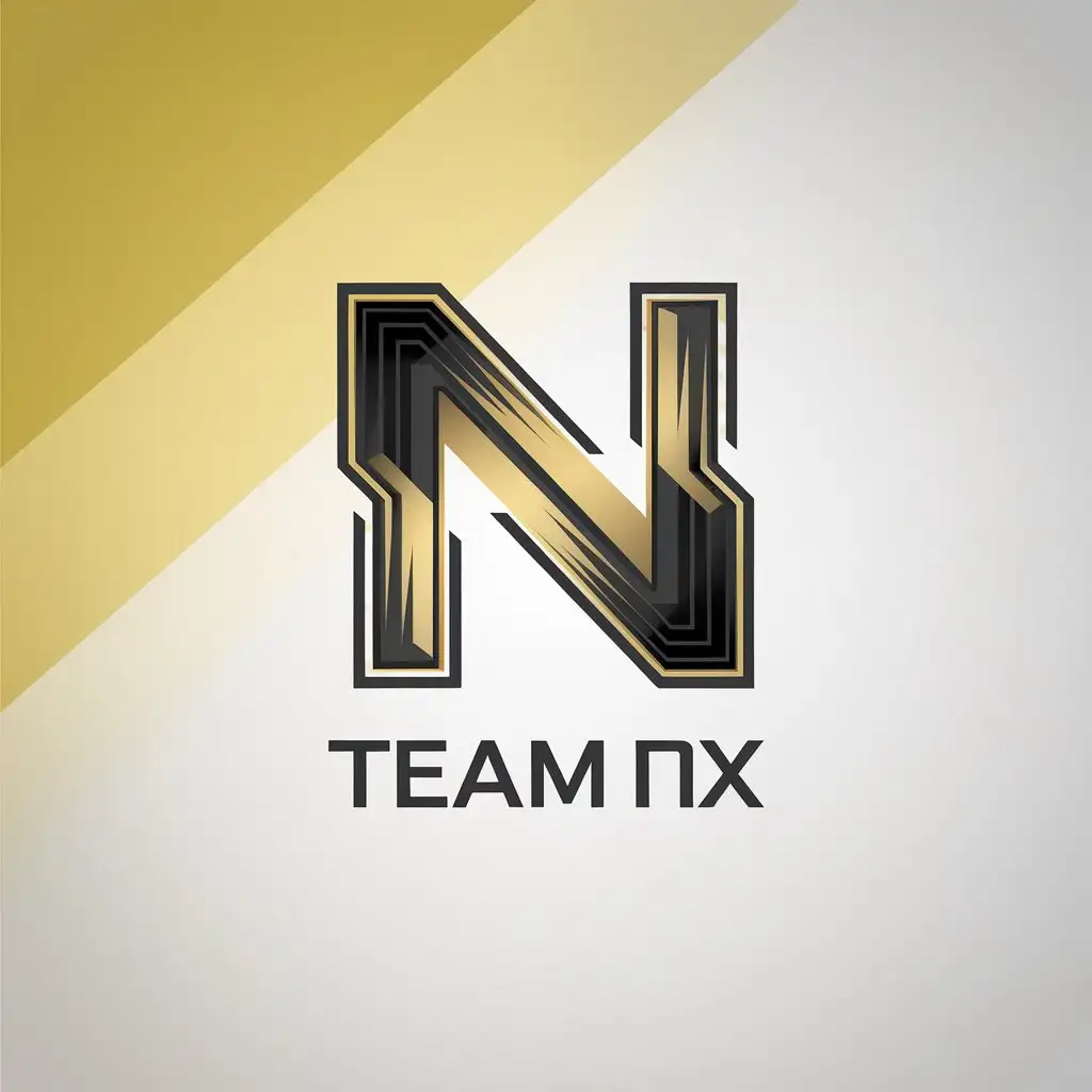 LOGO Design for Team NX Black Background with Gold and Yellow Shape Elements