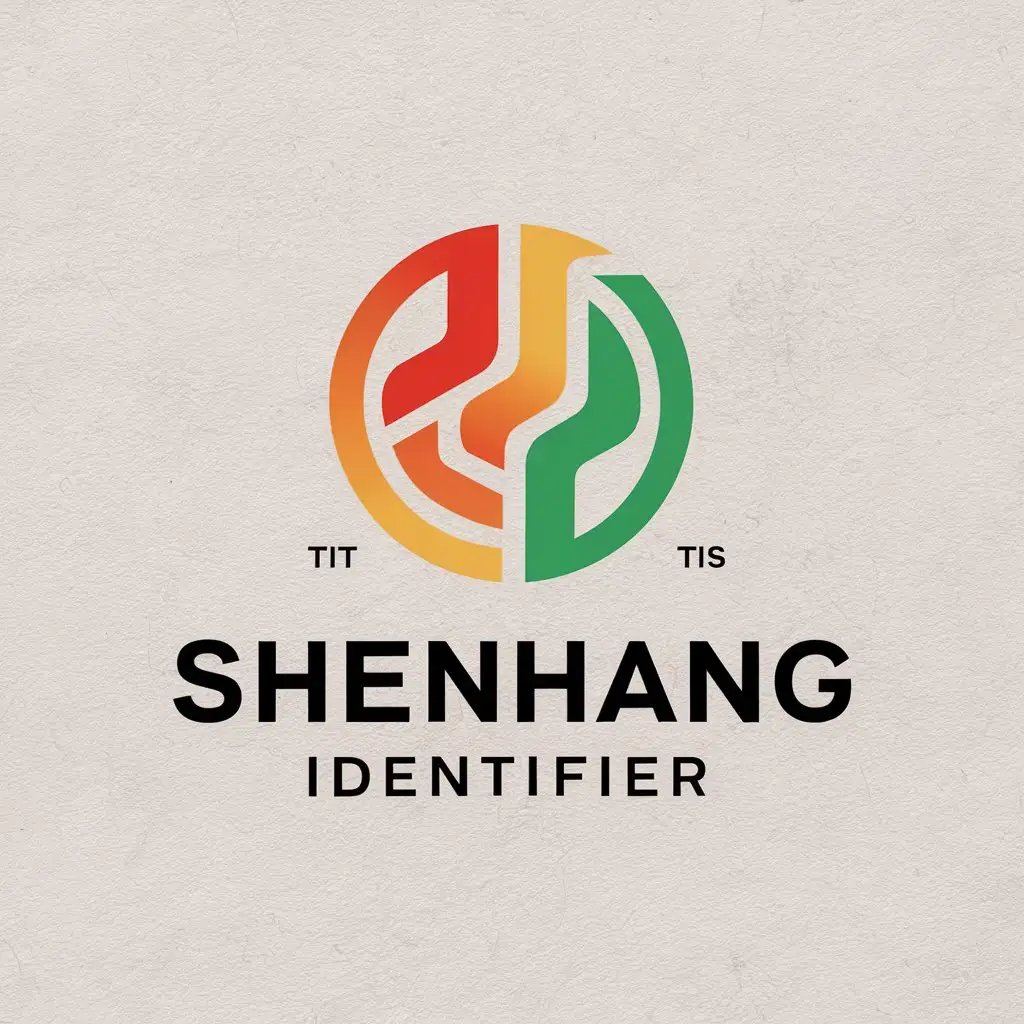 a vector logo design,with the text "Shenhang identifier", main symbol:round shape three colors,Moderate,be used in advertising identifier industry,clear background