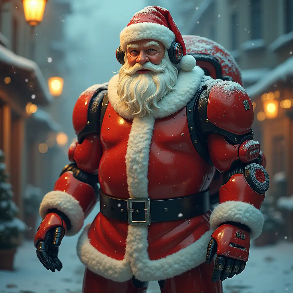 Santa-Claus-Robot-in-a-Futuristic-Holiday-Setting