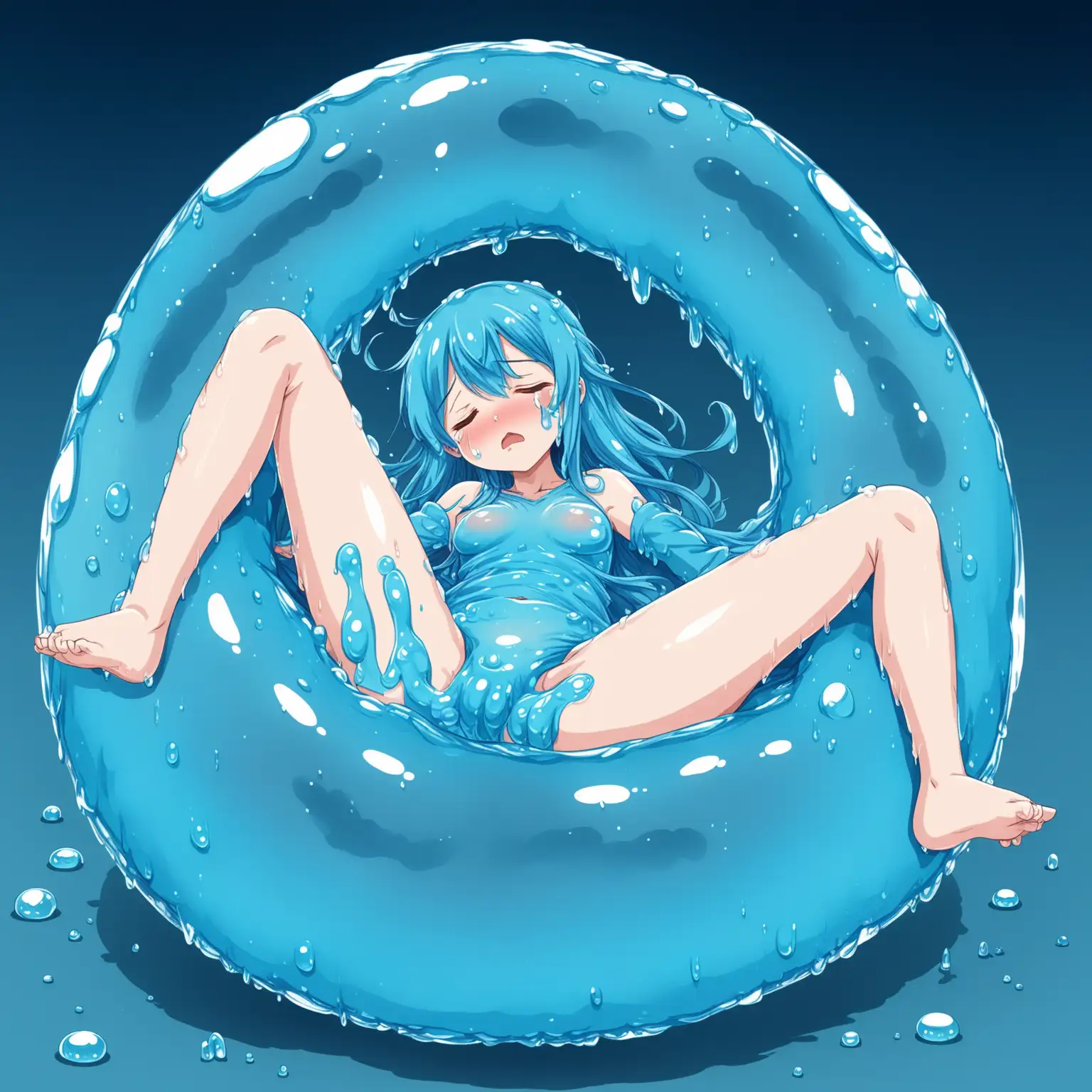 Generous-Slime-Girl-Falling-Asleep-with-Tears-in-Anime-Style