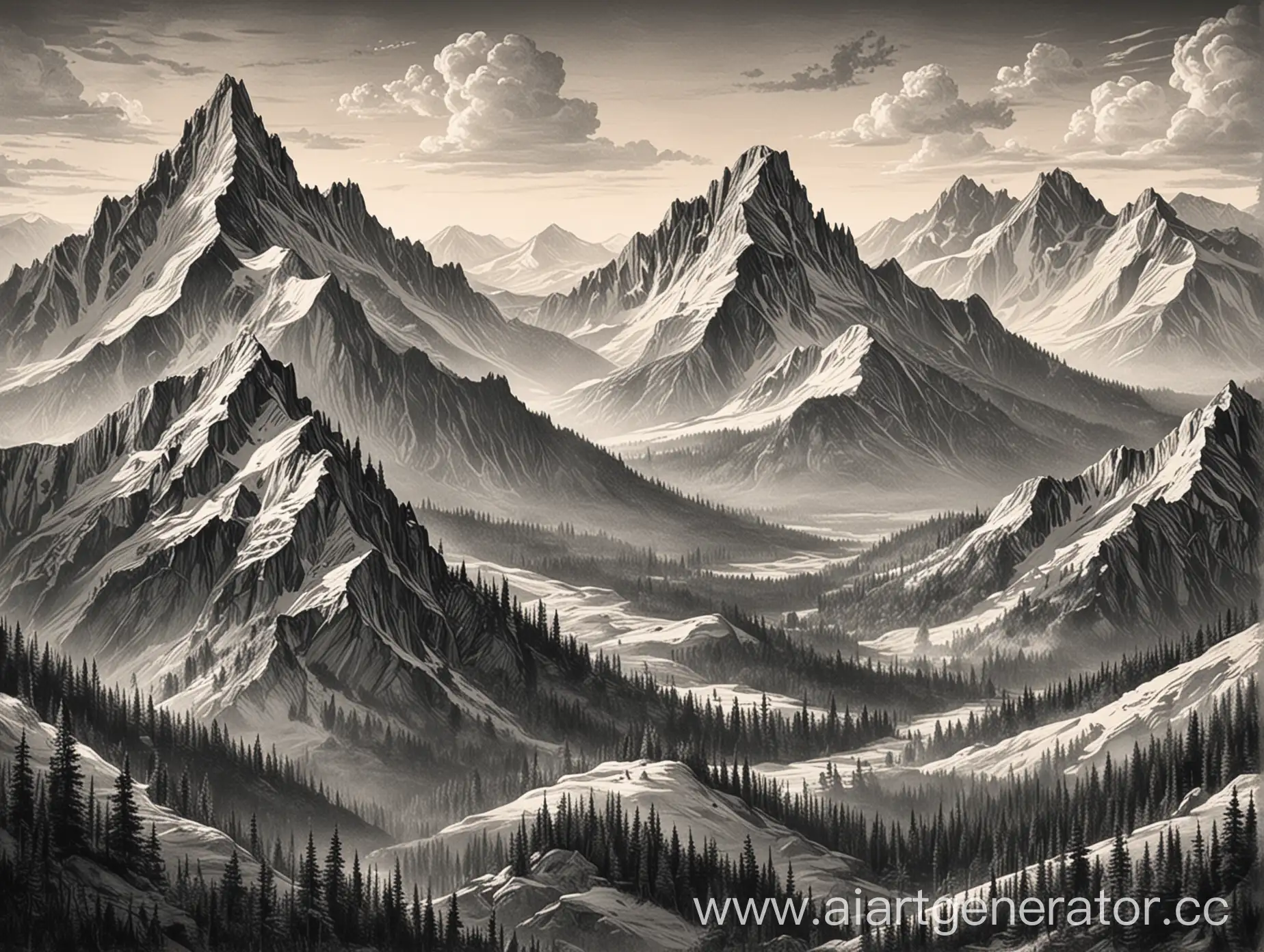 Handdrawn-Mountains-Landscape-in-Serene-Blue-Tones