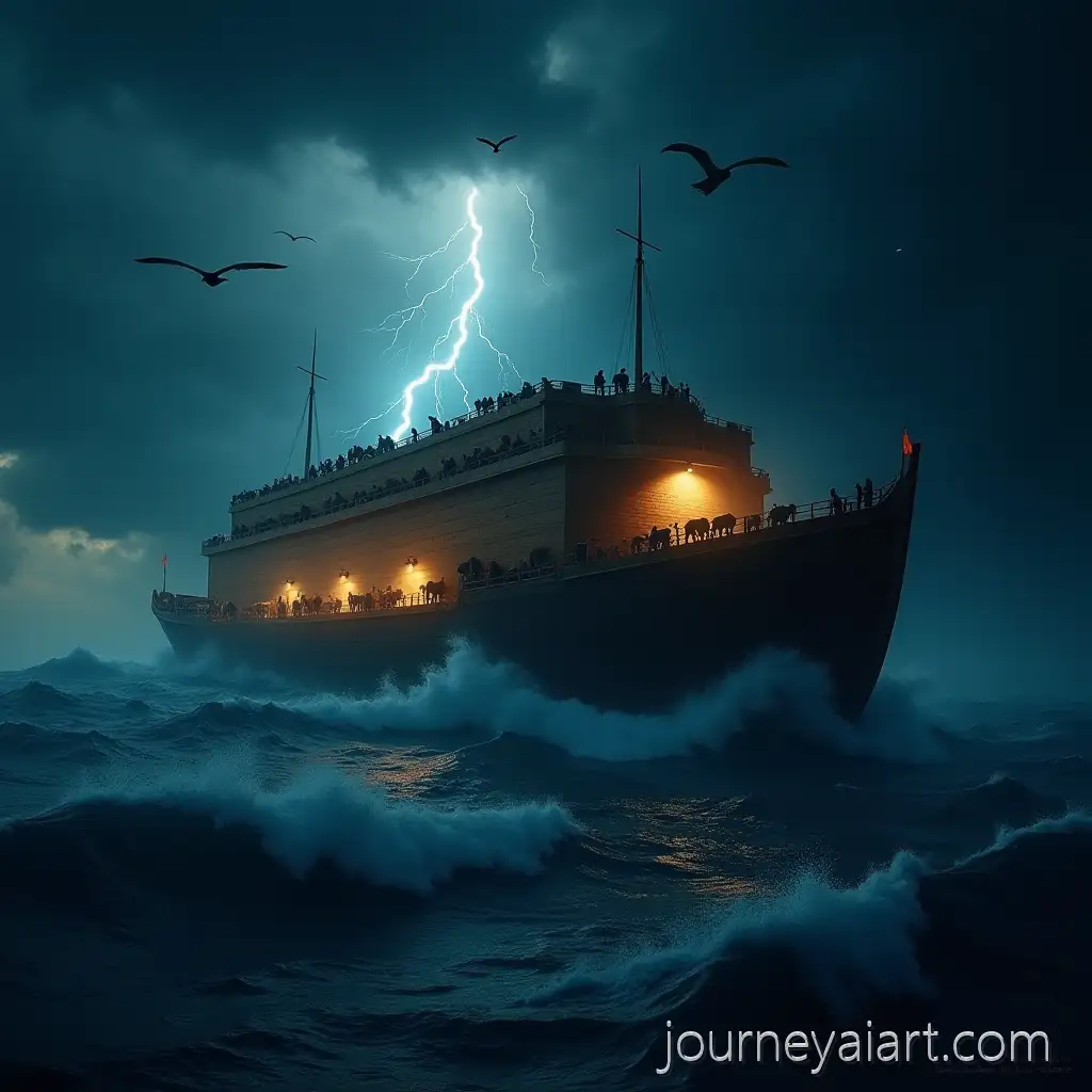 Noahs-Ark-Battling-a-Great-Storm-with-Animals-and-Lightning-in-a-Cinematic-Ocean-Scene