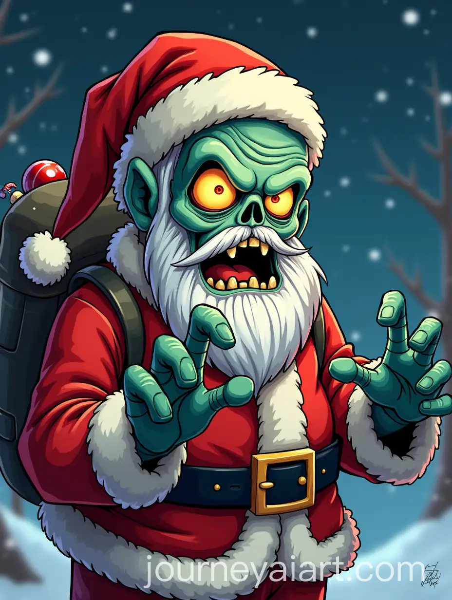 Zombie-Santa-Claus-Illustration-in-Holiday-Setting