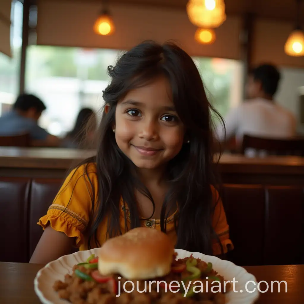 Bangladeshi-Girl-Enjoying-a-Meal-in-a-Cozy-Restaurant