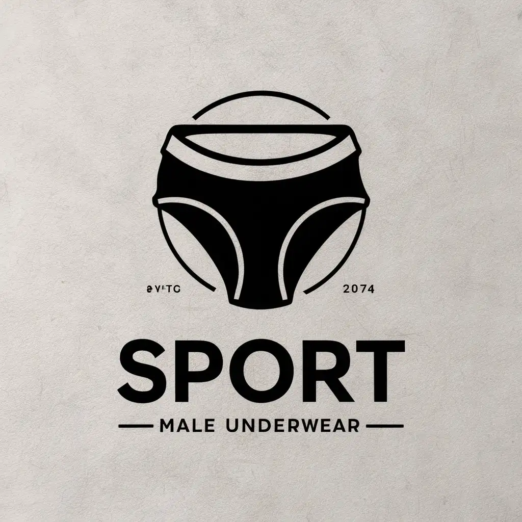 a vector logo design,with the text "sport", main symbol:male underwear slip briefs,Minimalistic,be used in Home Family industry,clear background