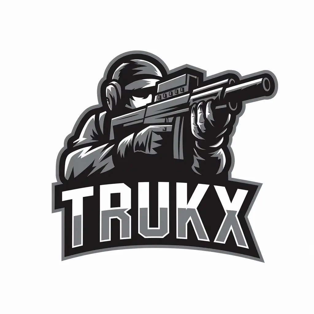 LOGO Design for Trukx ShooterInspired Vector with Clear Background and Modern Style