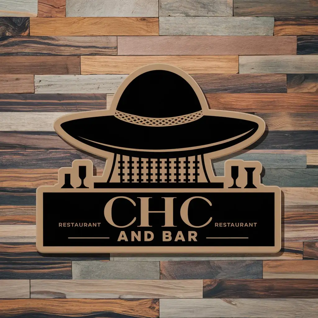 LOGO Design for Chic Restaurant and Bar Elegant Vector Design Featuring Floppy Hat Symbolism