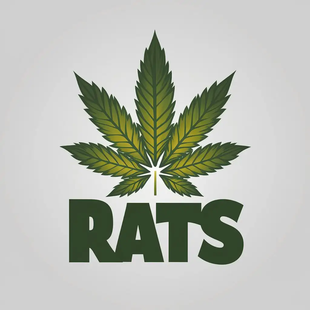 a vector logo design,with the text "logo with cannabis leaves, in the style of UNDERGROUND rap group THE CHEMODAN named 'RATS'", main symbol:Leaves of hemp, buds, hemp cones,Moderate,be used in Others industry,clear background