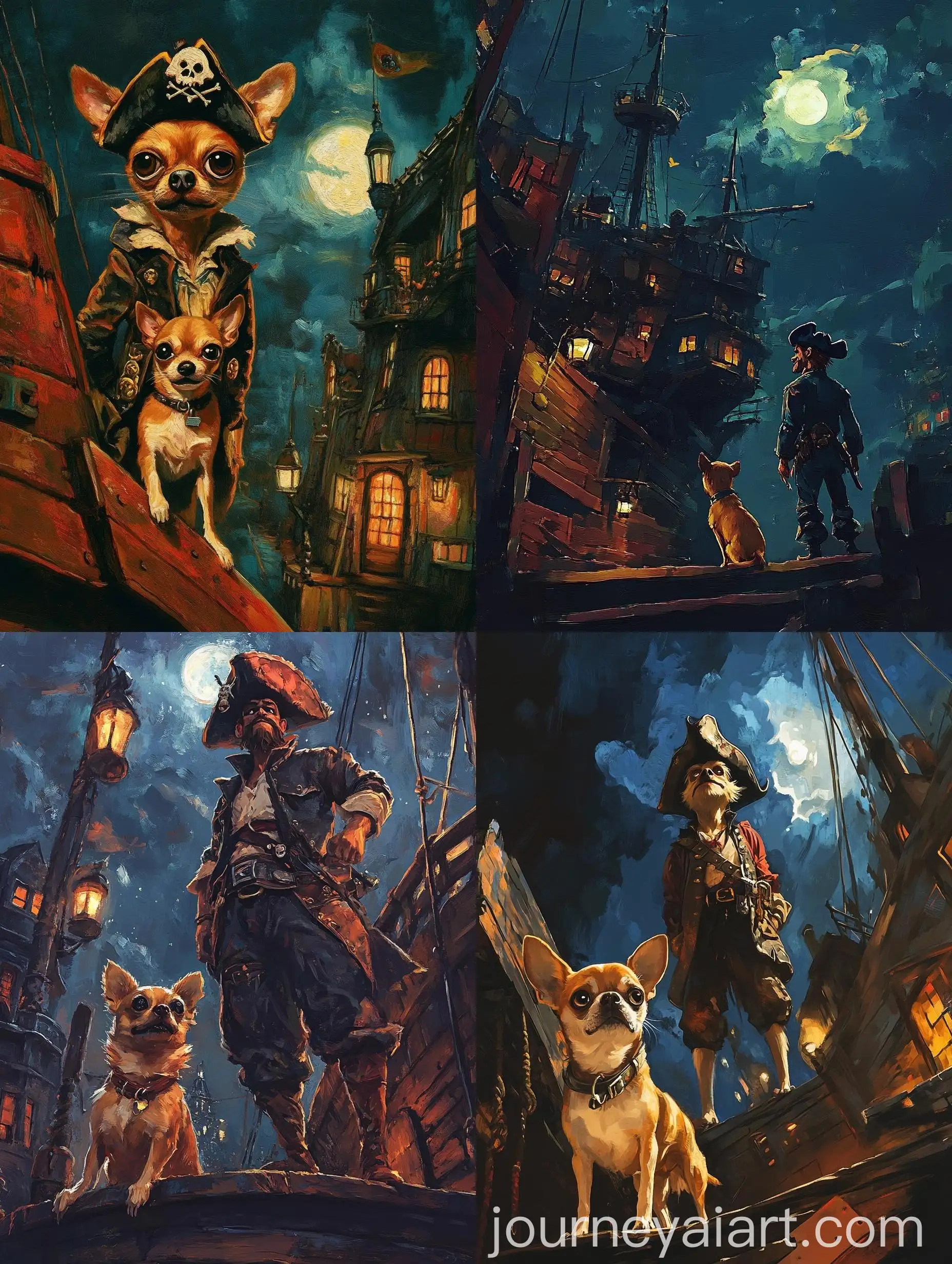 LeChuck-on-Pirate-Ship-with-Fearless-Chihuahua-in-Surrealist-Expressionism-Style