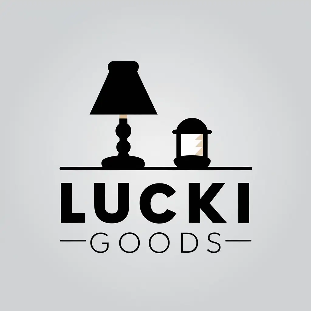 LOGO-Design-for-Lucki-Goods-Minimalistic-Table-Lamp-and-Night-Light-Symbol-in-Internet-Industry