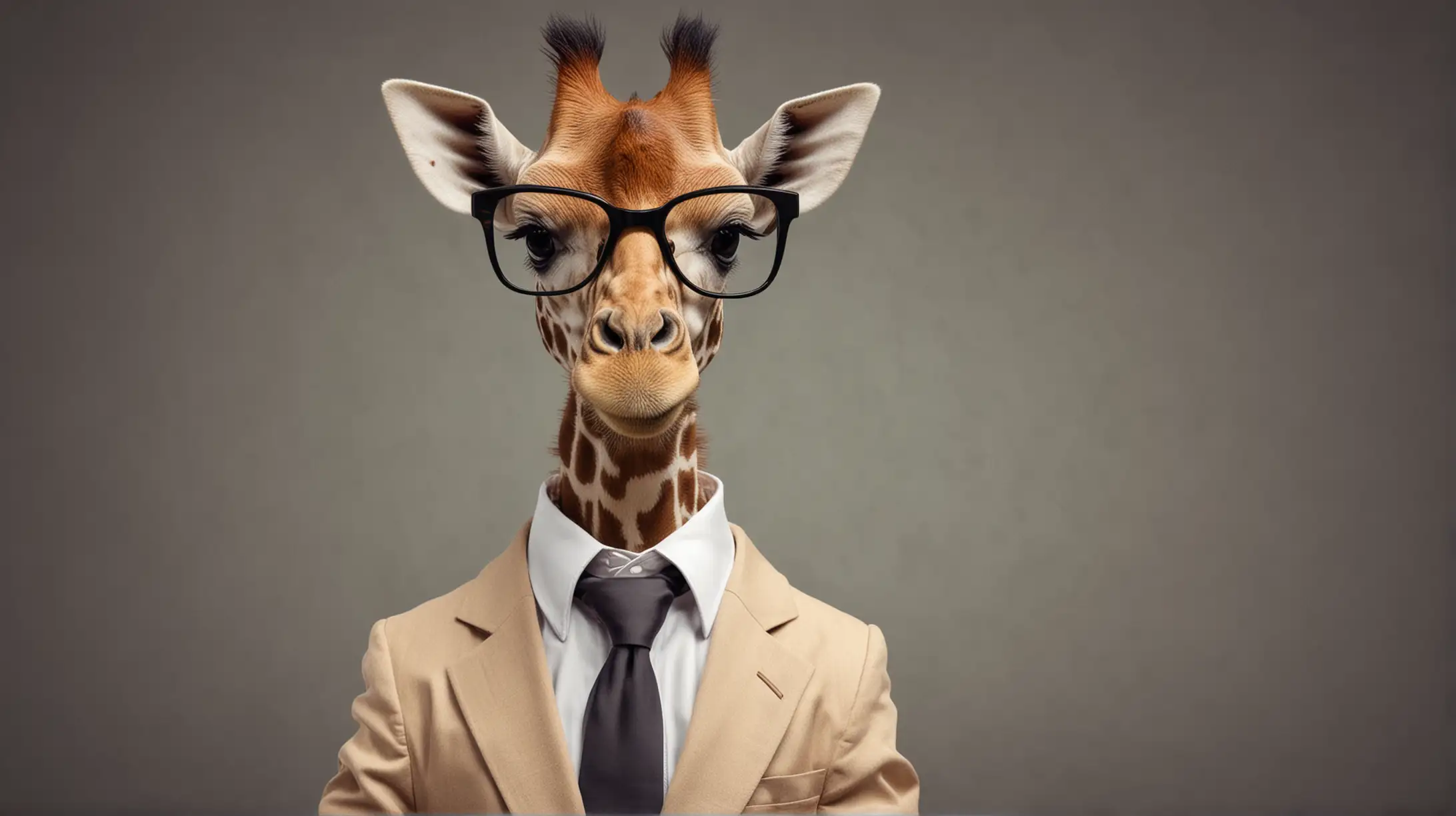 Baby Giraffe Wearing Glasses as Businessman