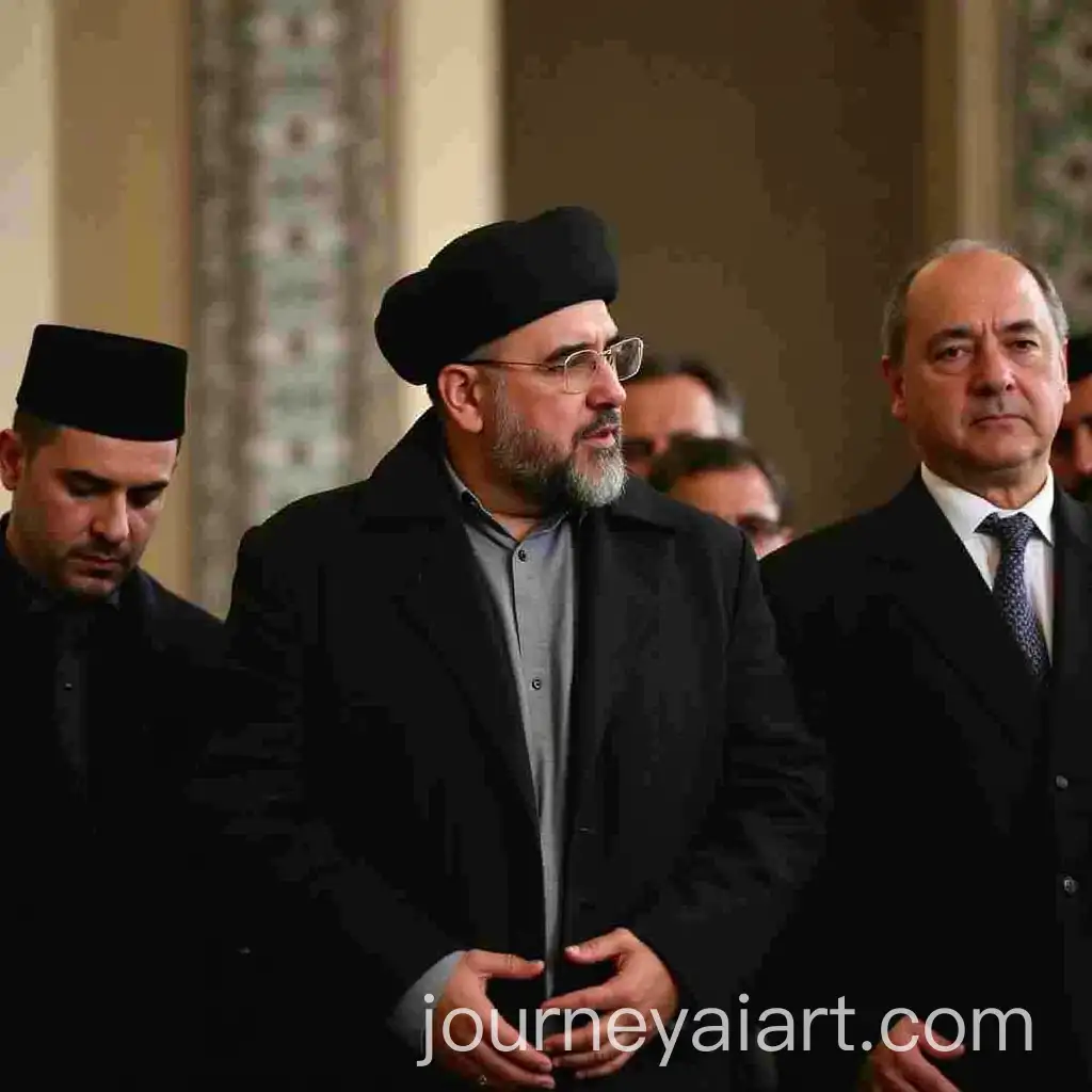 Sayyed-Hassan-Nasrallah-Praying-in-Mosque-with-Key-Hezbollah-Figures