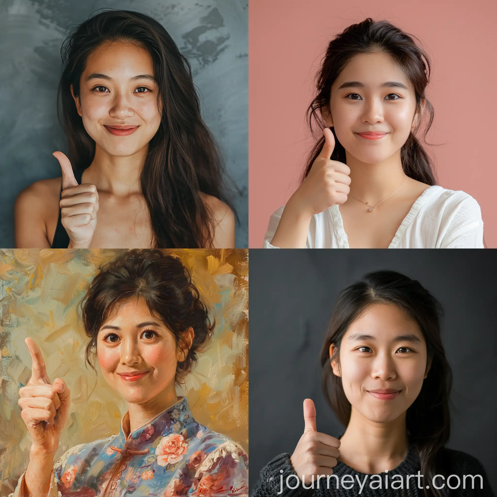 Confident-Asian-Woman-Showing-Thumbs-Up-Gesture