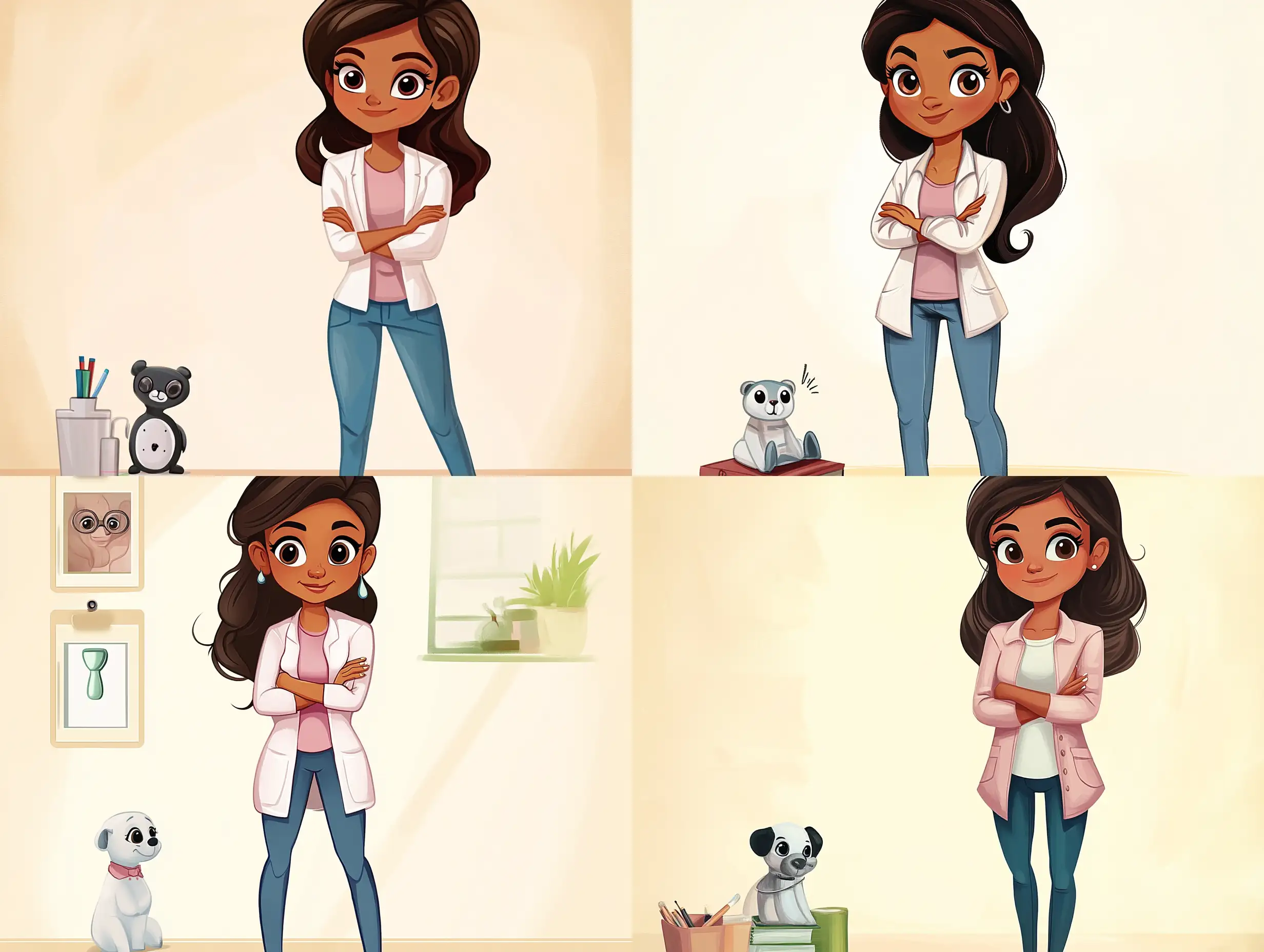 Young-Woman-Standing-with-Crossed-Arms-in-Soft-and-Light-Tones