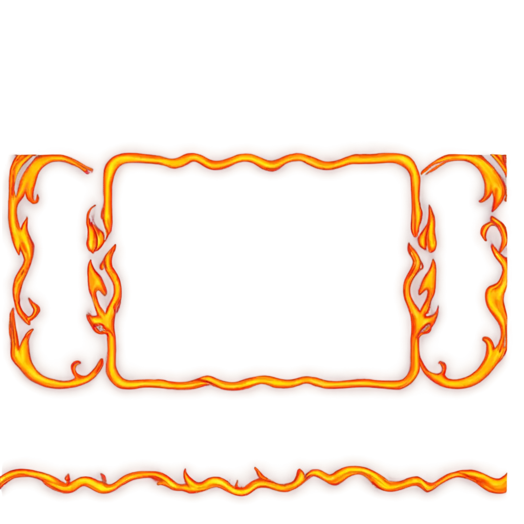 Tribal-Flames-PNG-Image-with-Square-Border-HighQuality-Graphic-Design-Asset