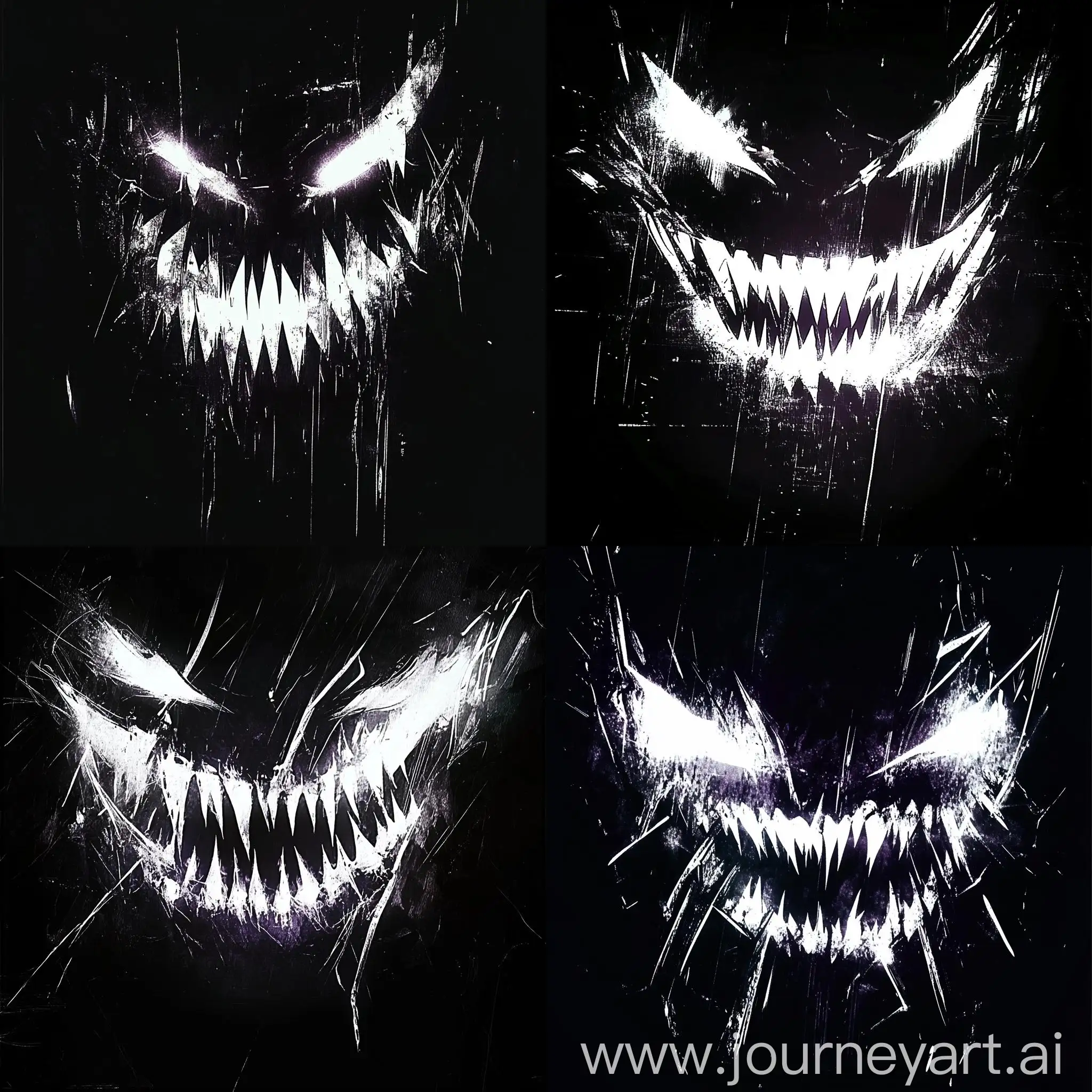 Menacing-Abstract-Design-with-Jagged-Glowing-Smile