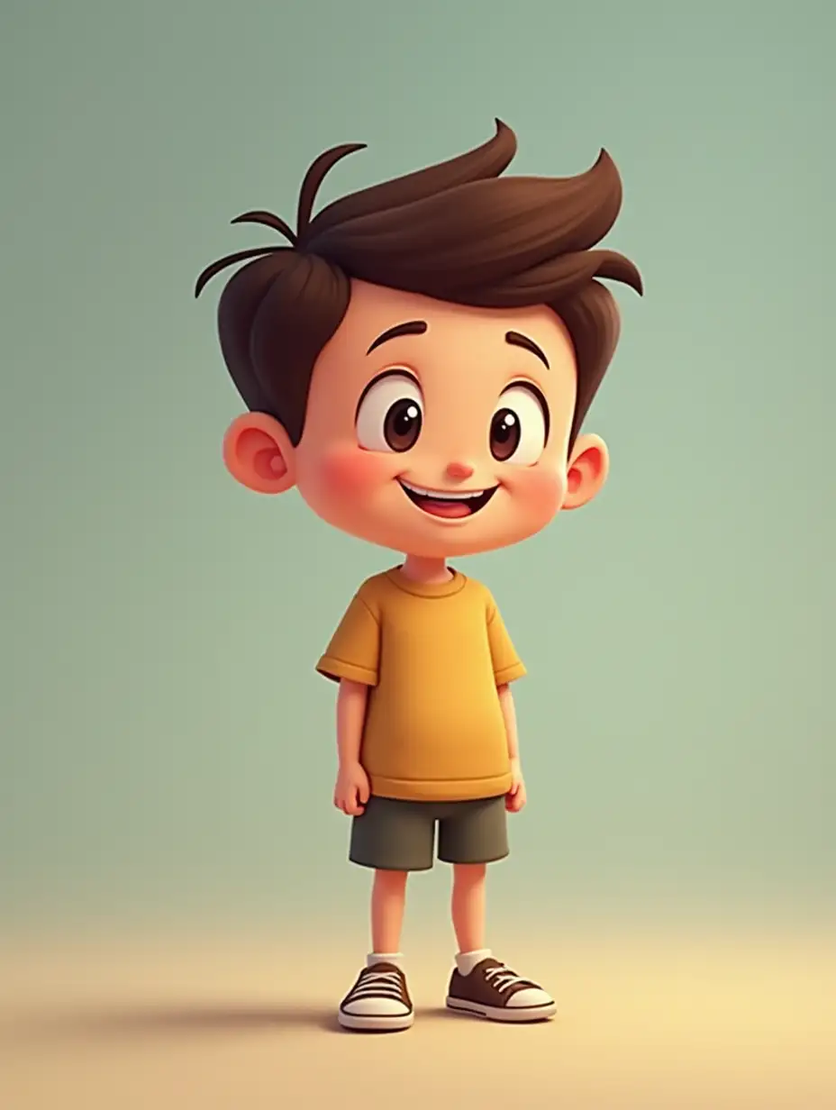 7 year old boy 2D Cartoon style