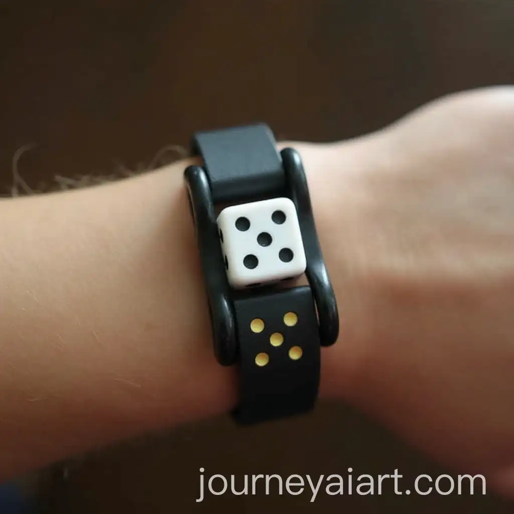 Stylish-Bracelet-with-Two-Portable-Dice-Mounted-on-It